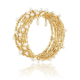 Blake Pearl Wrap Bracelet - 6 Rows Aaria Tees