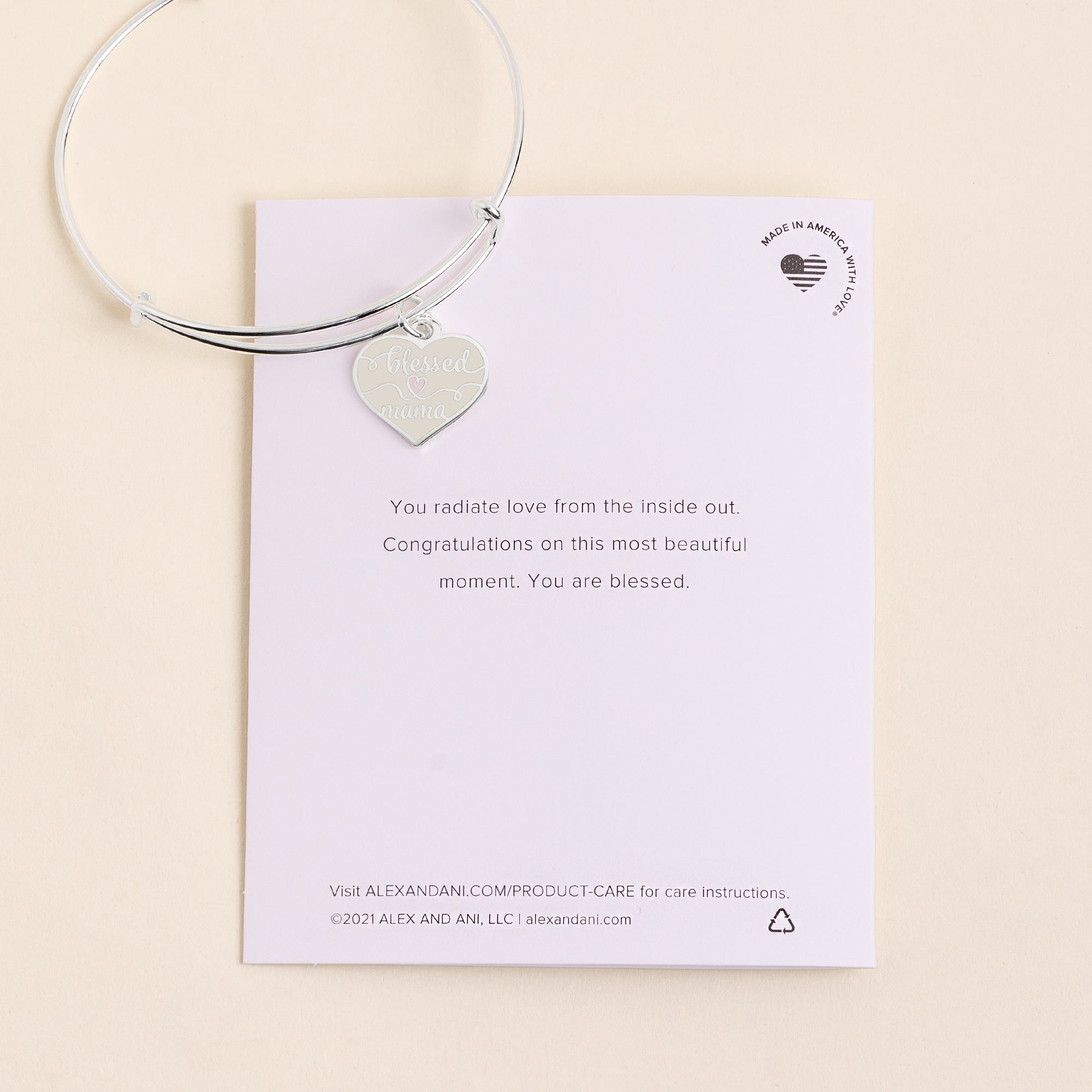 'Blessed Mama' Charm Bangle - Aaria Tees Aaria Tees
