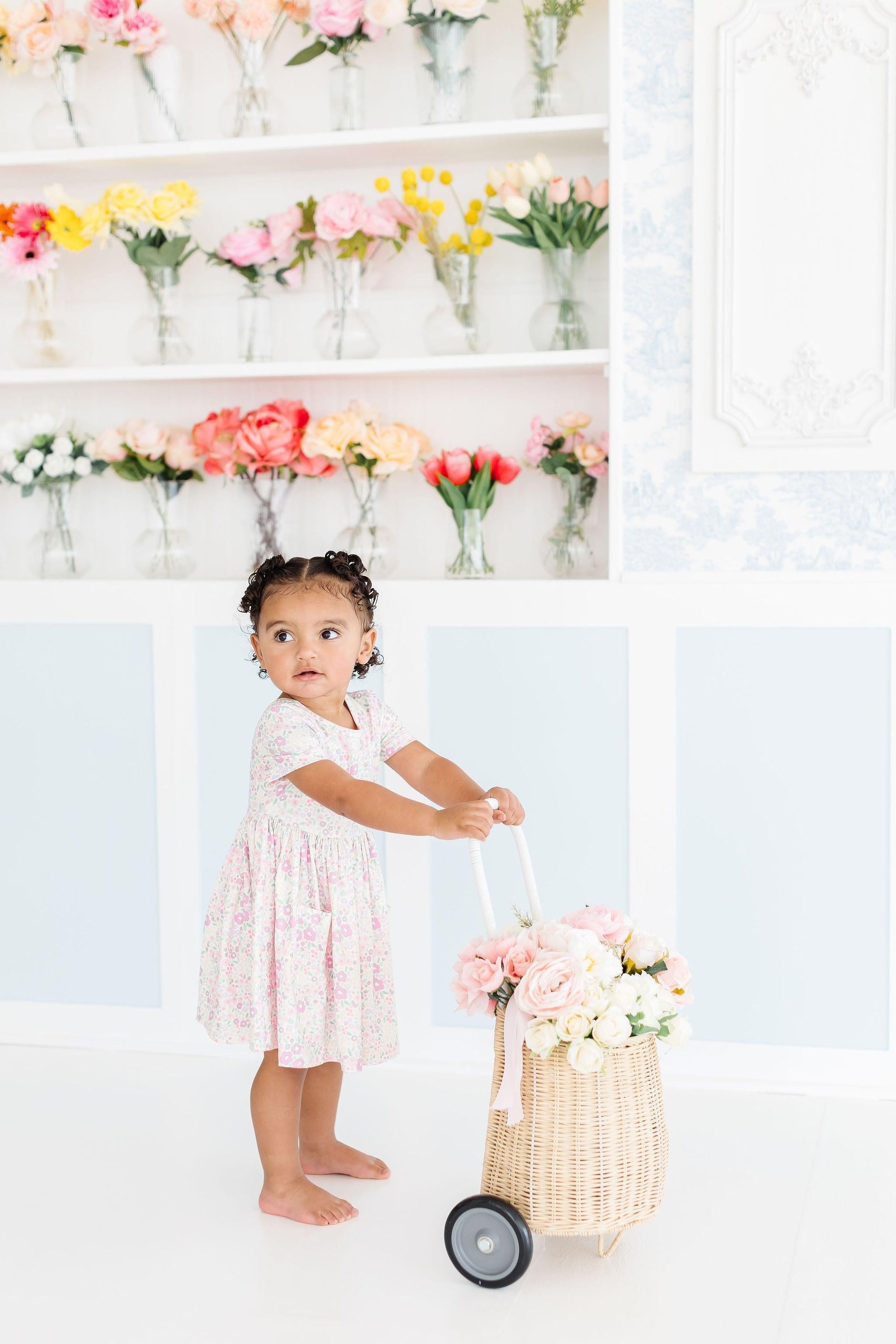 Blooming Beauty S/S Pocket Twirl Dress - Aaria Tees Aaria Tees
