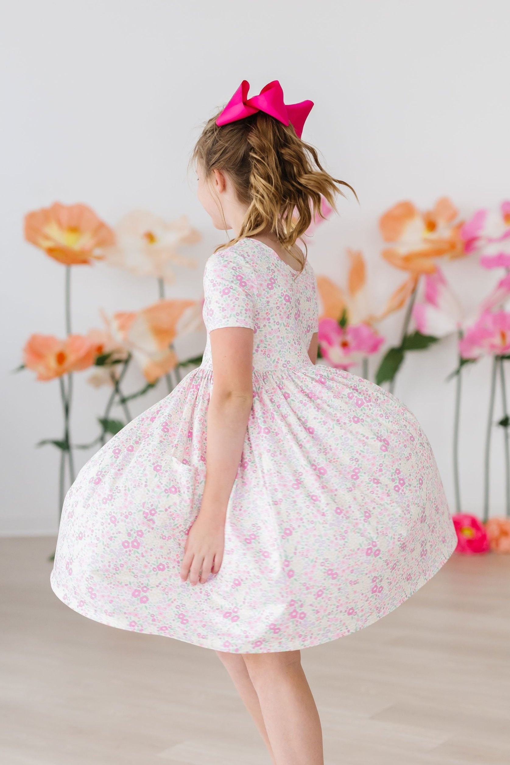 Blooming Beauty S/S Pocket Twirl Dress - Aaria Tees Aaria Tees