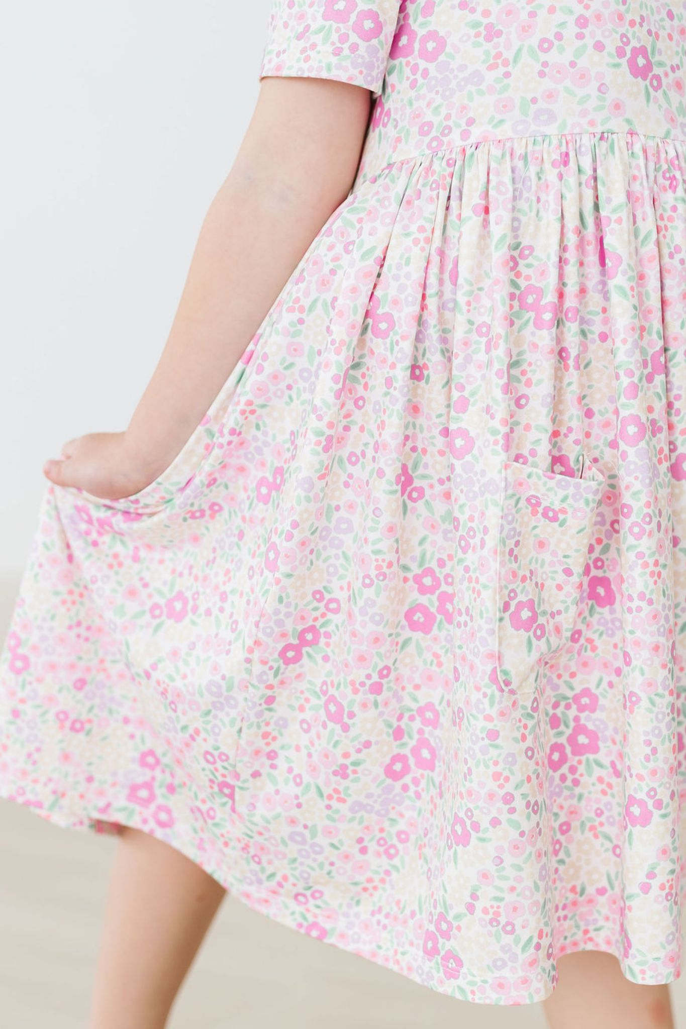 Blooming Beauty S/S Pocket Twirl Dress - Aaria Tees Aaria Tees