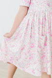 Blooming Beauty S/S Pocket Twirl Dress - Aaria Tees Aaria Tees