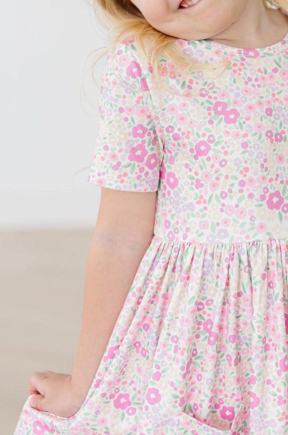 Blooming Beauty S/S Pocket Twirl Dress - Aaria Tees Aaria Tees