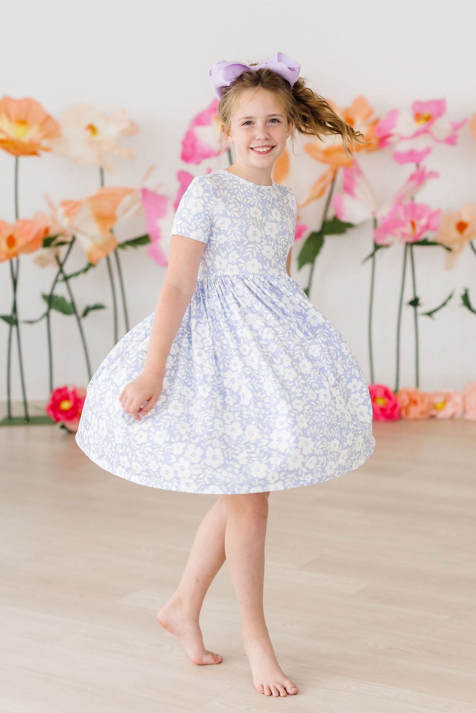 Blossom Bliss S/S Pocket Twirl Dress - Aaria Tees Aaria Tees
