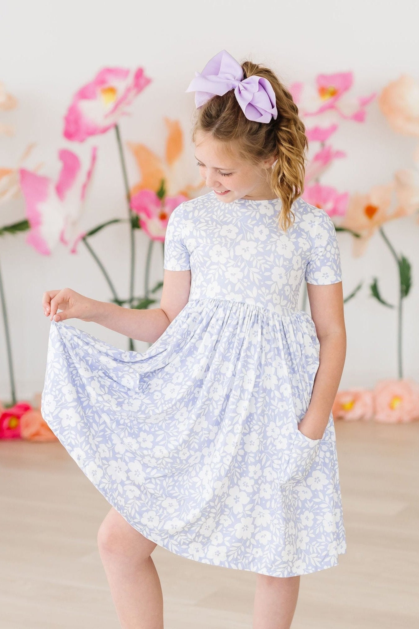 Blossom Bliss S/S Pocket Twirl Dress - Aaria Tees Aaria Tees