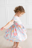 SALE Blue Retro Unicorns S/S Pocket Twirl Dress - Aaria Tees Aaria Tees