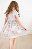 SALE Blue Retro Unicorns S/S Pocket Twirl Dress - Aaria Tees Aaria Tees