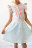 SALE Blue Retro Unicorns S/S Ruffle Tee - Aaria Tees Aaria Tees