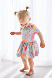 SALE Blue Retro Unicorns S/S Twirl Bodysuit - Aaria Tees Aaria Tees