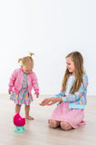 SALE Blue Retro Unicorns S/S Twirl Bodysuit - Aaria Tees Aaria Tees