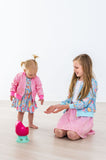 SALE Blue Retro Unicorns Satin Jacket - Aaria Tees Aaria Tees