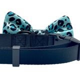 Blue Cheetah Print Dog Bow Tie Aaria Tees