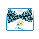 Blue Cheetah Print Dog Bow Tie Aaria Tees