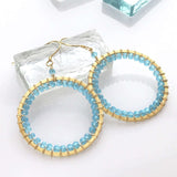 Blue Chalcedony Halo Earrings Aaria Tees