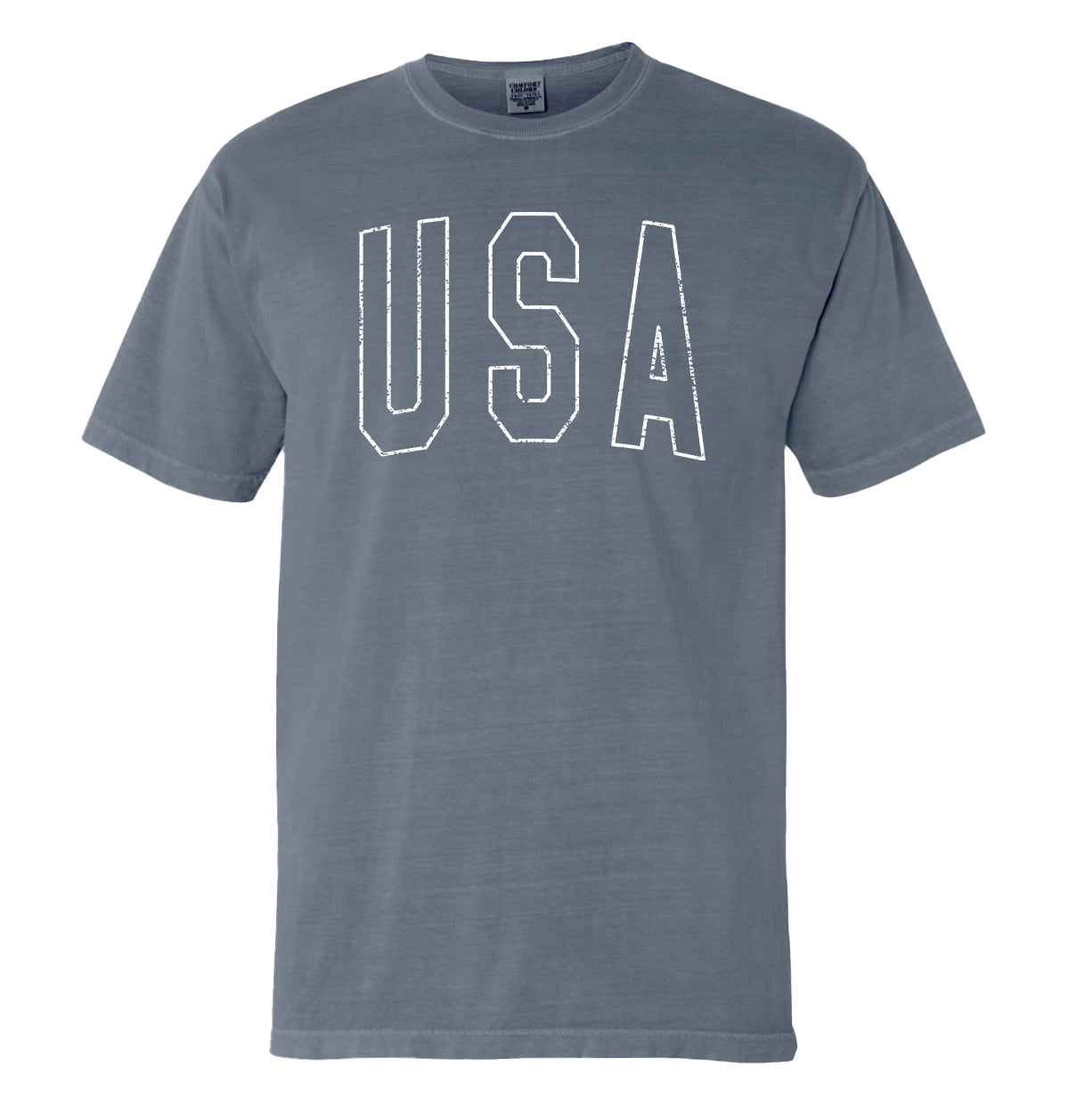 USA Collegiate Solid White (Front) - Aaria Tees Aaria Tees