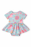 SALE Blue Retro Unicorns S/S Twirl Bodysuit - Aaria Tees Aaria Tees