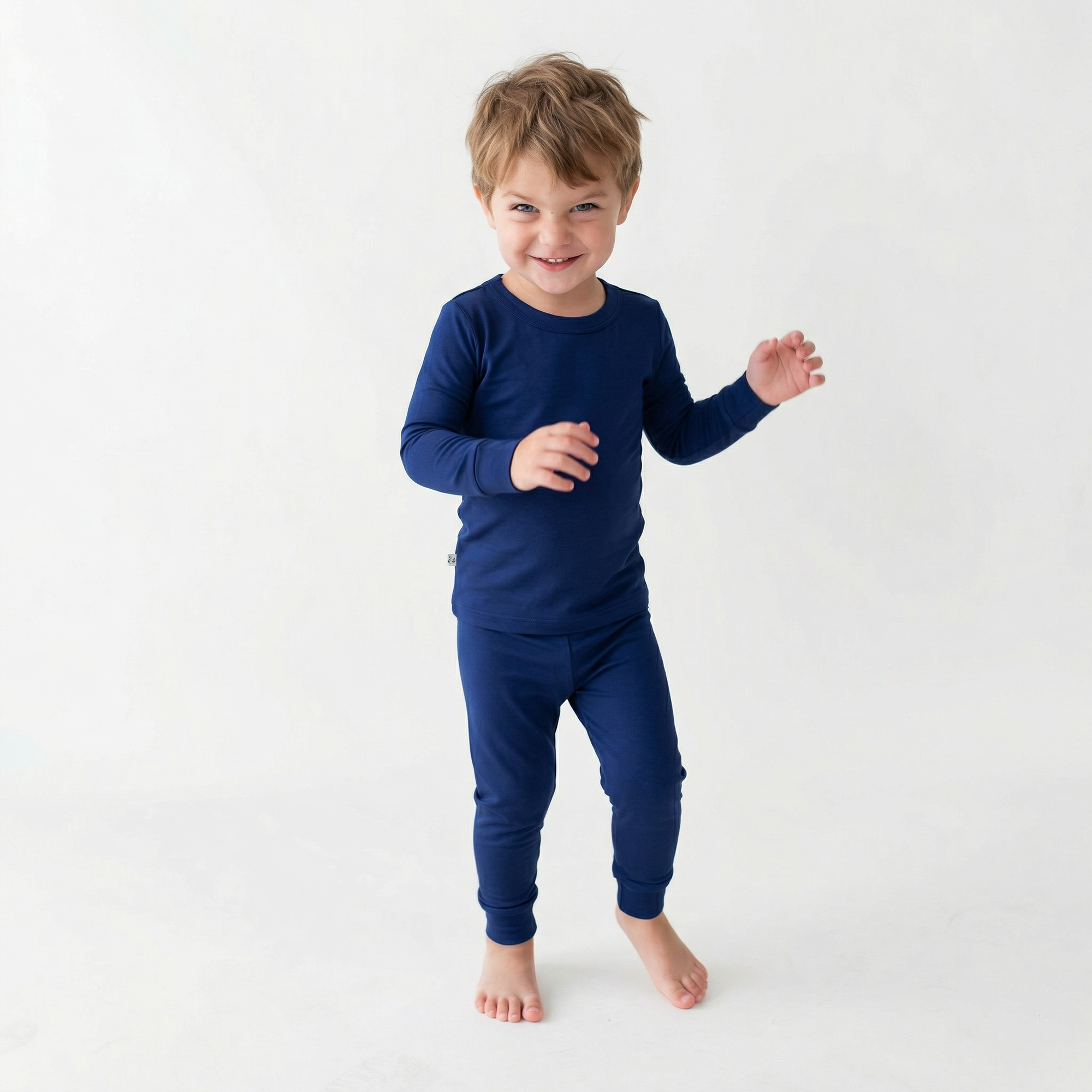 Blue Depths Long Sleeve Bamboo Pajama Set - Aaria Tees Aaria Tees