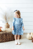 Bluebell 3/4 Sleeve Ruffle Twirl Dress - Aaria Tees Aaria Tees