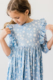 Bluebell 3/4 Sleeve Ruffle Twirl Dress - Aaria Tees Aaria Tees