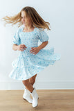 Blueberry Kisses Smocked Ruffle Dress - Aaria Tees Aaria Tees