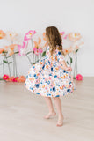 Blush Peony 3/4 Sleeve Pocket Twirl Dress - Aaria Tees Aaria Tees