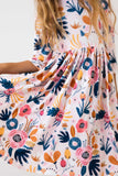 Blush Peony 3/4 Sleeve Pocket Twirl Dress - Aaria Tees Aaria Tees
