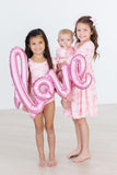 Blushing Bows 3/4 Sleeve Twirl Bodysuit - Aaria Tees Aaria Tees