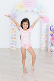 Blushing Bows S/S Flutter Sleeve Leotard - Aaria Tees Aaria Tees