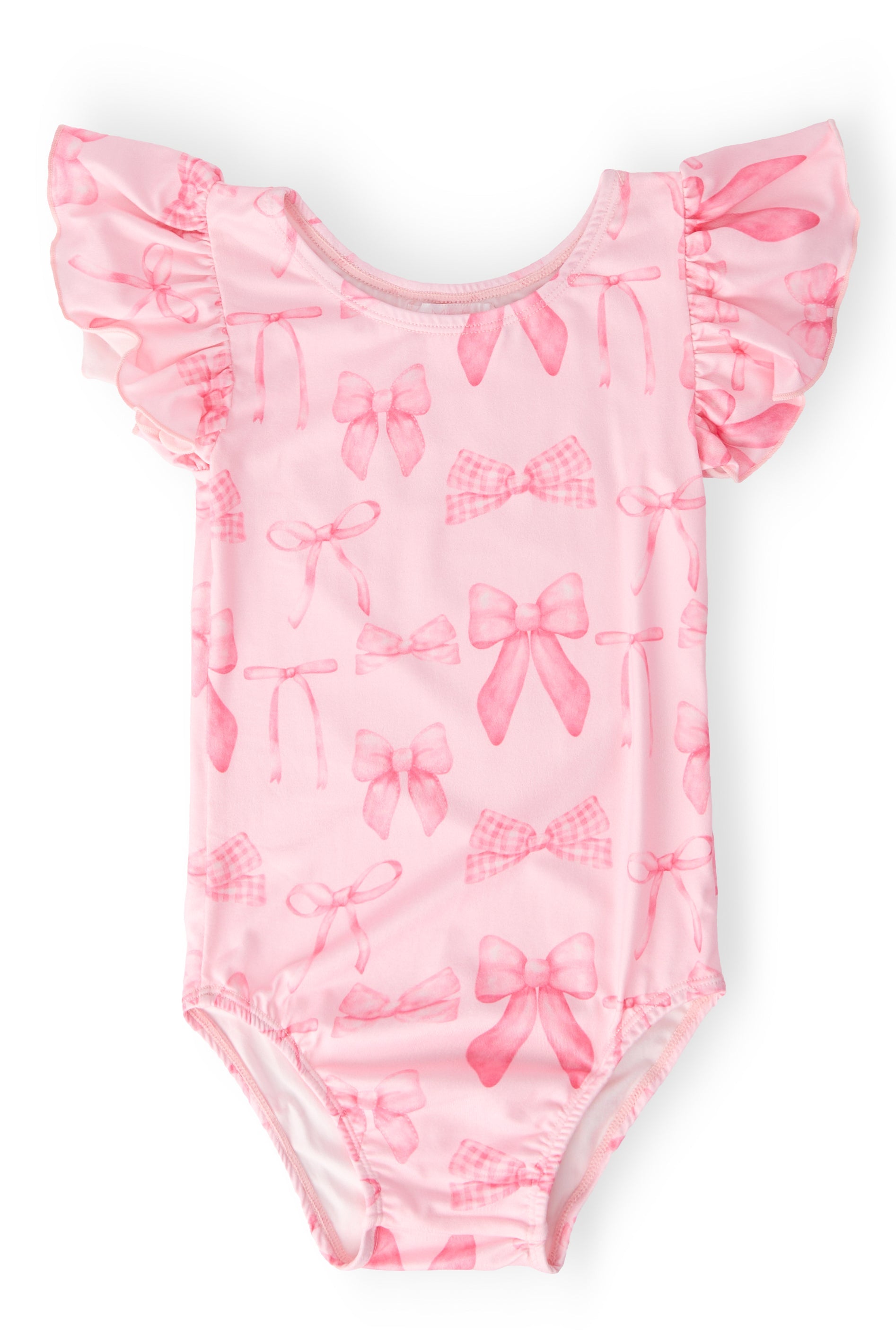Blushing Bows S/S Flutter Sleeve Leotard - Aaria Tees Aaria Tees