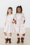 Boho Bows 3/4 Sleeve Pocket Twirl Dress - Aaria Tees Aaria Tees