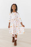 Boho Bows 3/4 Sleeve Pocket Twirl Dress - Aaria Tees Aaria Tees