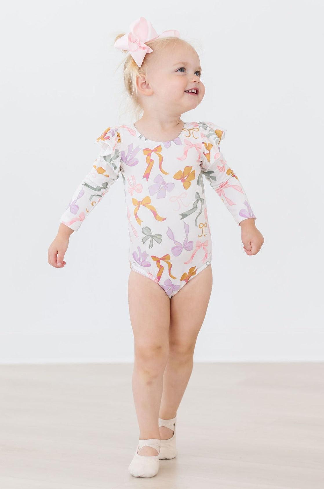 Boho Bows L/S Flutter Sleeve Leotard - Aaria Tees Aaria Tees