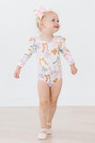 Boho Bows L/S Flutter Sleeve Leotard - Aaria Tees Aaria Tees