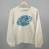 Floral Football Blue Aaria Tees