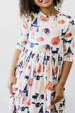 Boo Crew 3/4 Sleeve Pocket Twirl Dress - Aaria Tees Aaria Tees