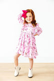 Boot Scootin' 3/4 Sleeve Ruffle Twirl Dress - Aaria Tees Aaria Tees