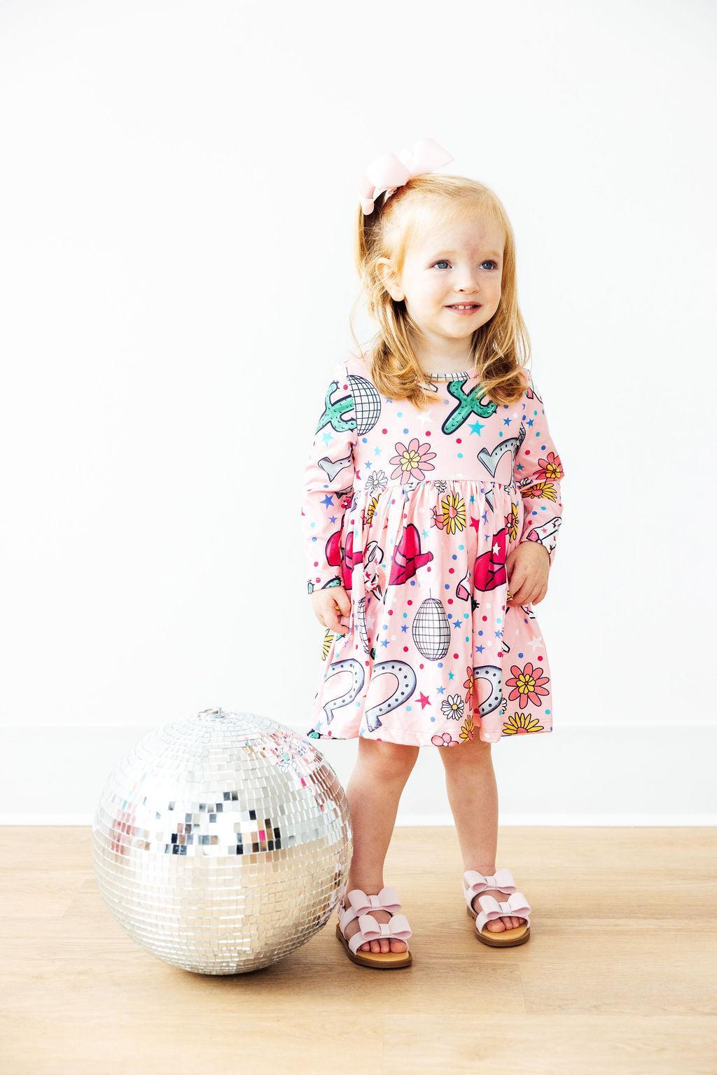 Boots & Bling L/S Pocket Twirl Dress - Aaria Tees Aaria Tees