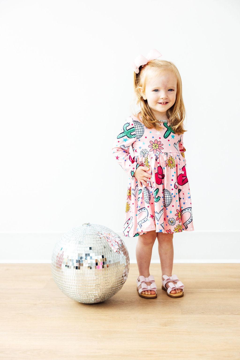 Boots & Bling L/S Pocket Twirl Dress - Aaria Tees Aaria Tees