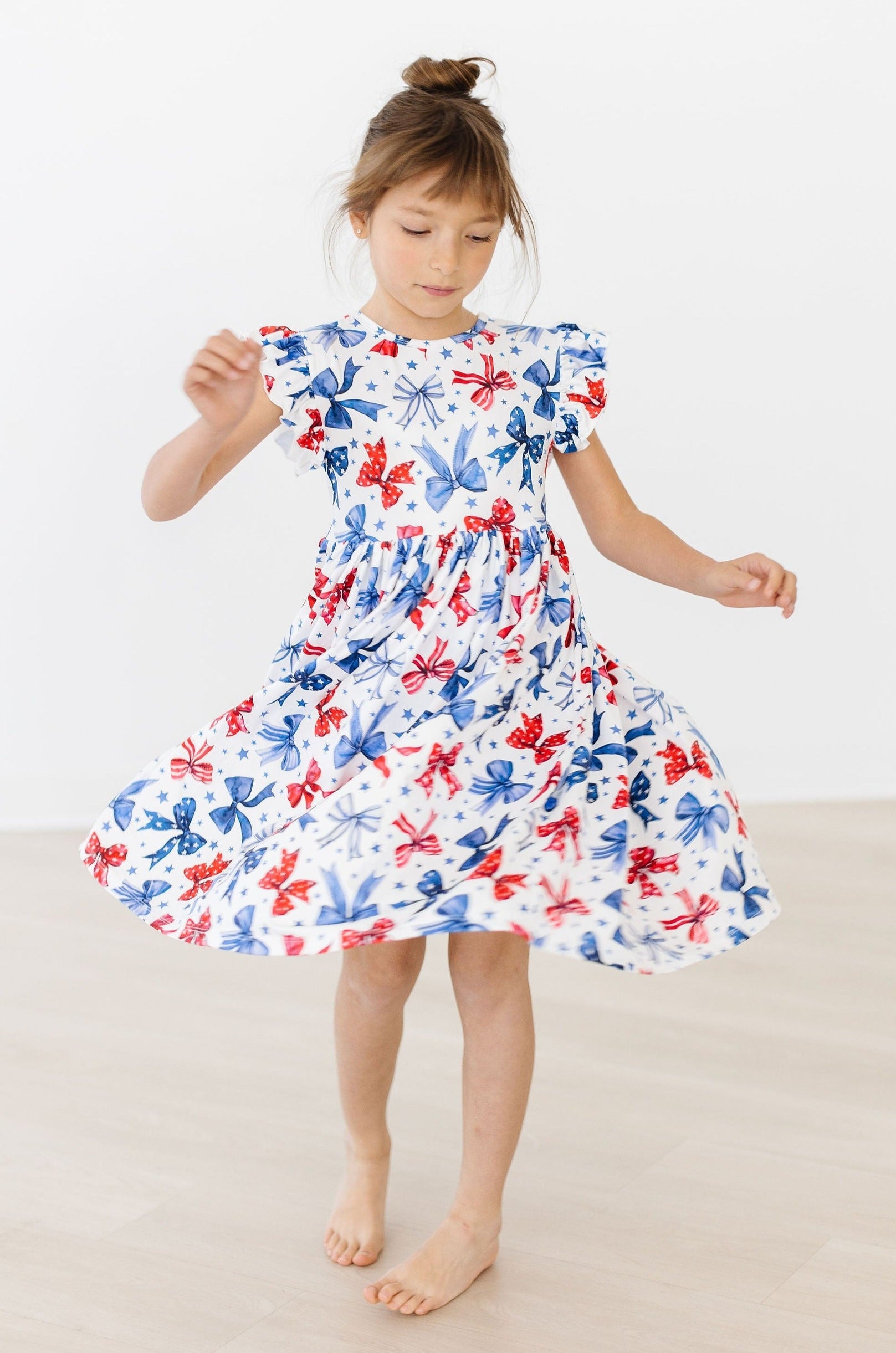 Born to Sparkle Flutter Sleeve Twirl Dress - Aaria Tees Aaria Tees