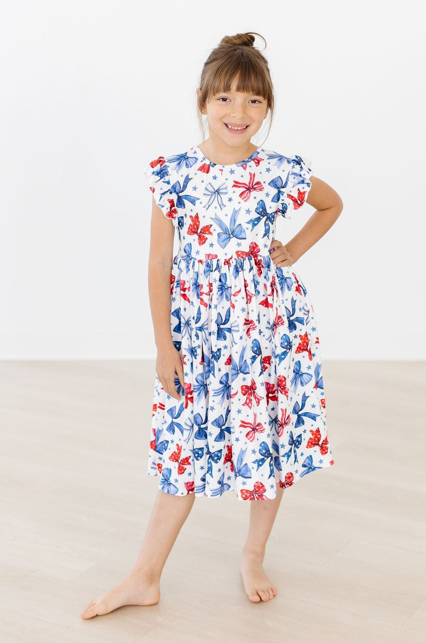 Born to Sparkle Flutter Sleeve Twirl Dress - Aaria Tees Aaria Tees