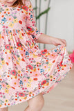 SALE Bouquet Beauty 3/4 Sleeve Pocket Twirl Dress - Aaria Tees Aaria Tees