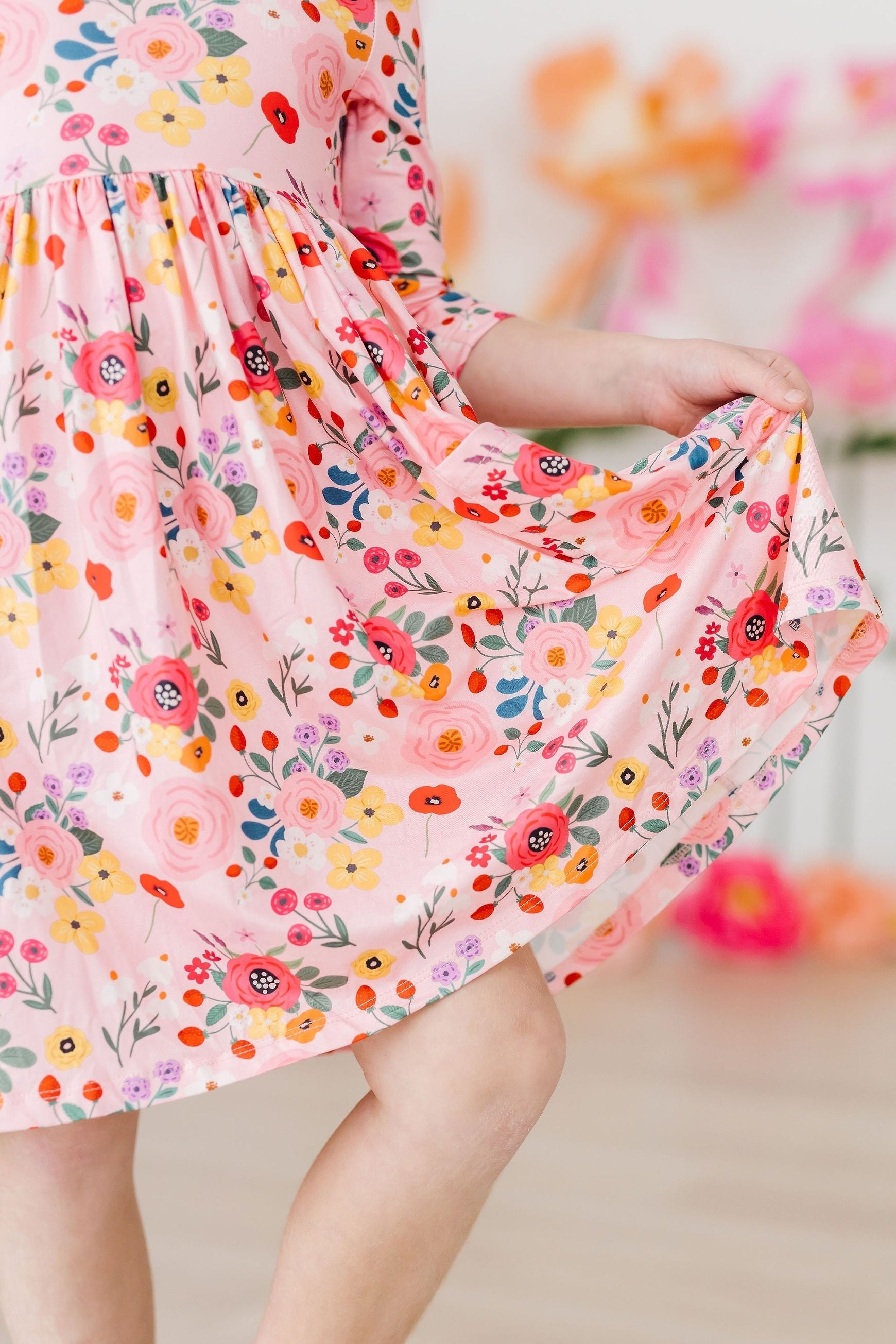 SALE Bouquet Beauty 3/4 Sleeve Pocket Twirl Dress - Aaria Tees Aaria Tees