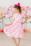 Bow Beauty S/S Pocket Twirl Dress - Aaria Tees Aaria Tees