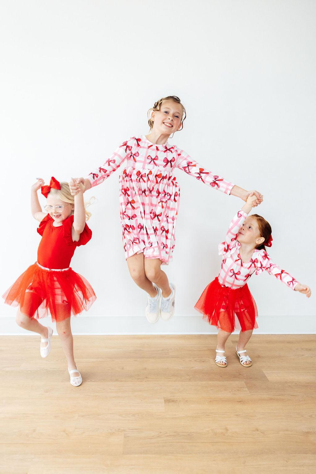 Bow La La L/S Pocket Twirl Dress - Aaria Tees Aaria Tees
