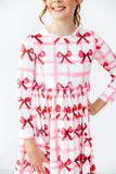 Bow La La L/S Pocket Twirl Dress - Aaria Tees Aaria Tees