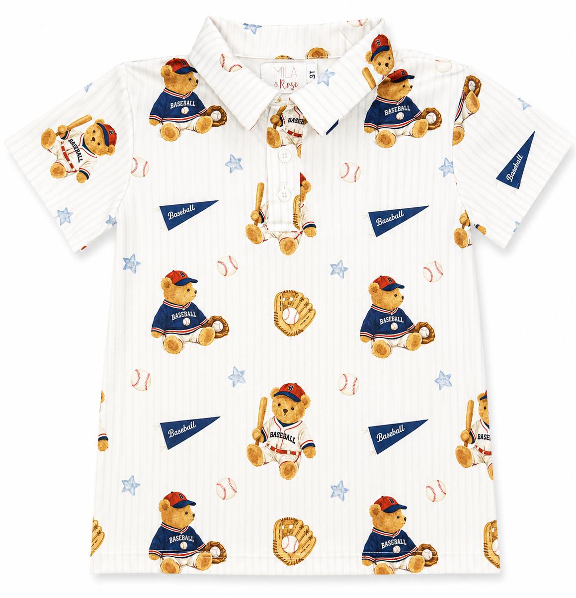 Boys Baseball Bears S/S Polo - Aaria Tees Aaria Tees
