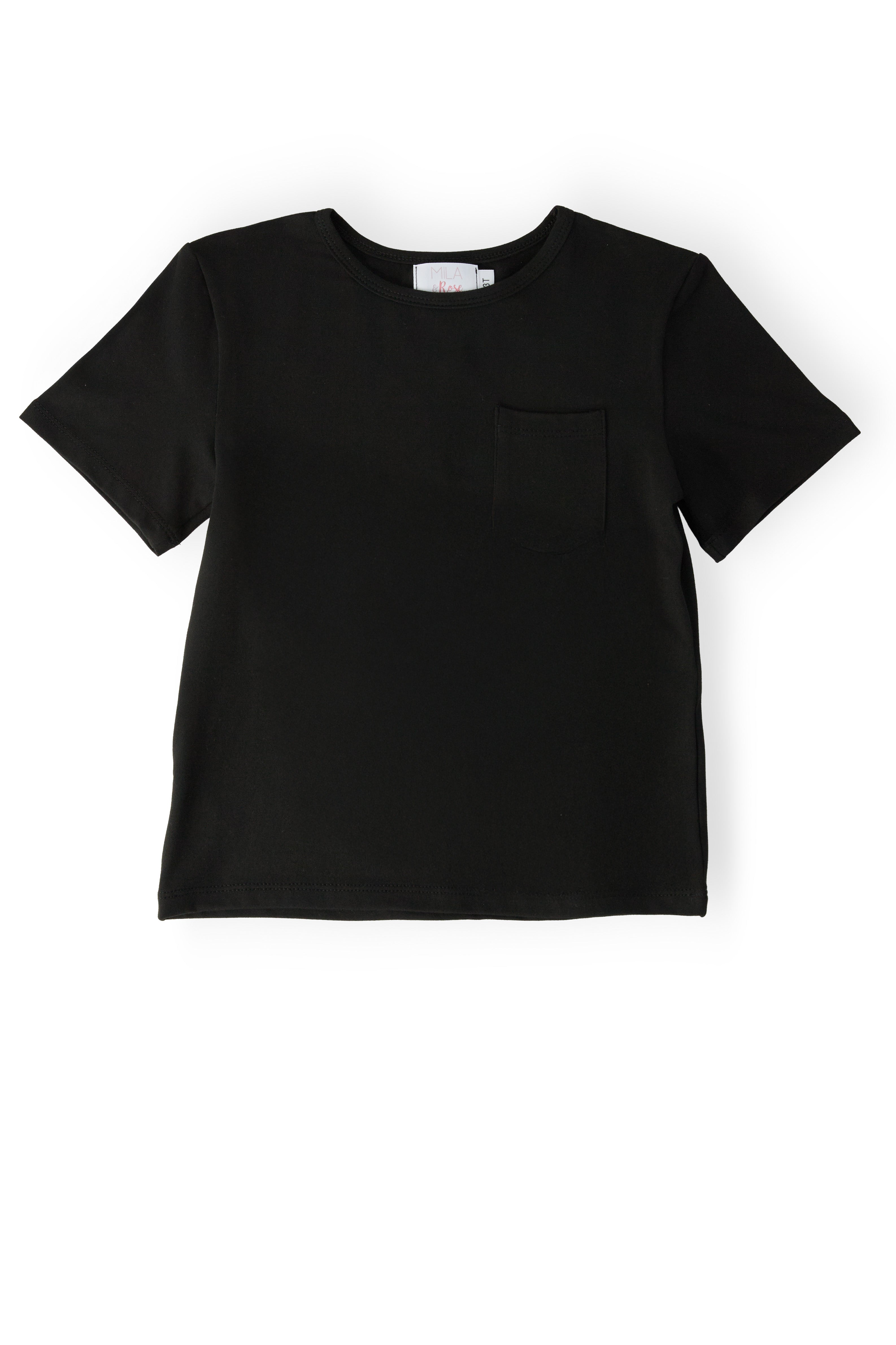 Boys Black S/S Pocket Tee - Aaria Tees Aaria Tees