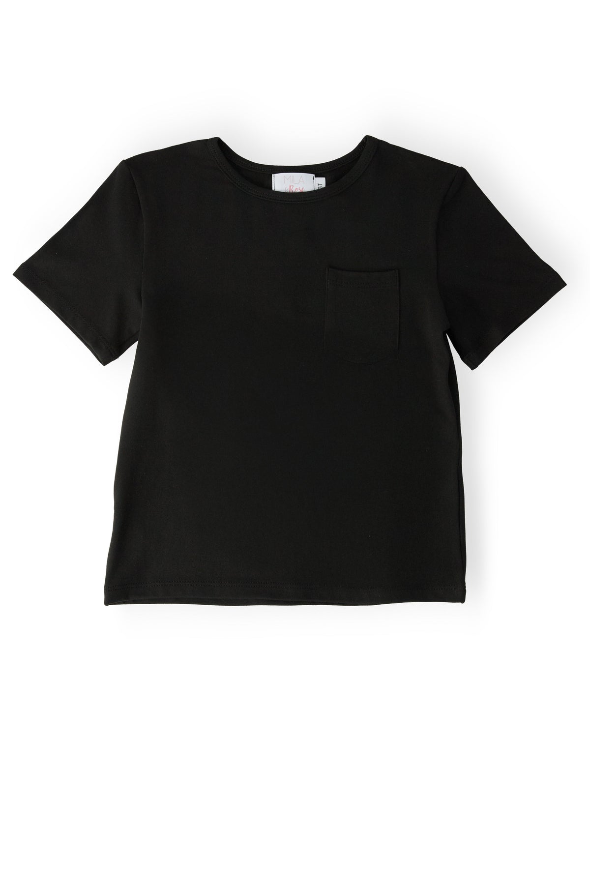 Boys Black S/S Pocket Tee - Aaria Tees