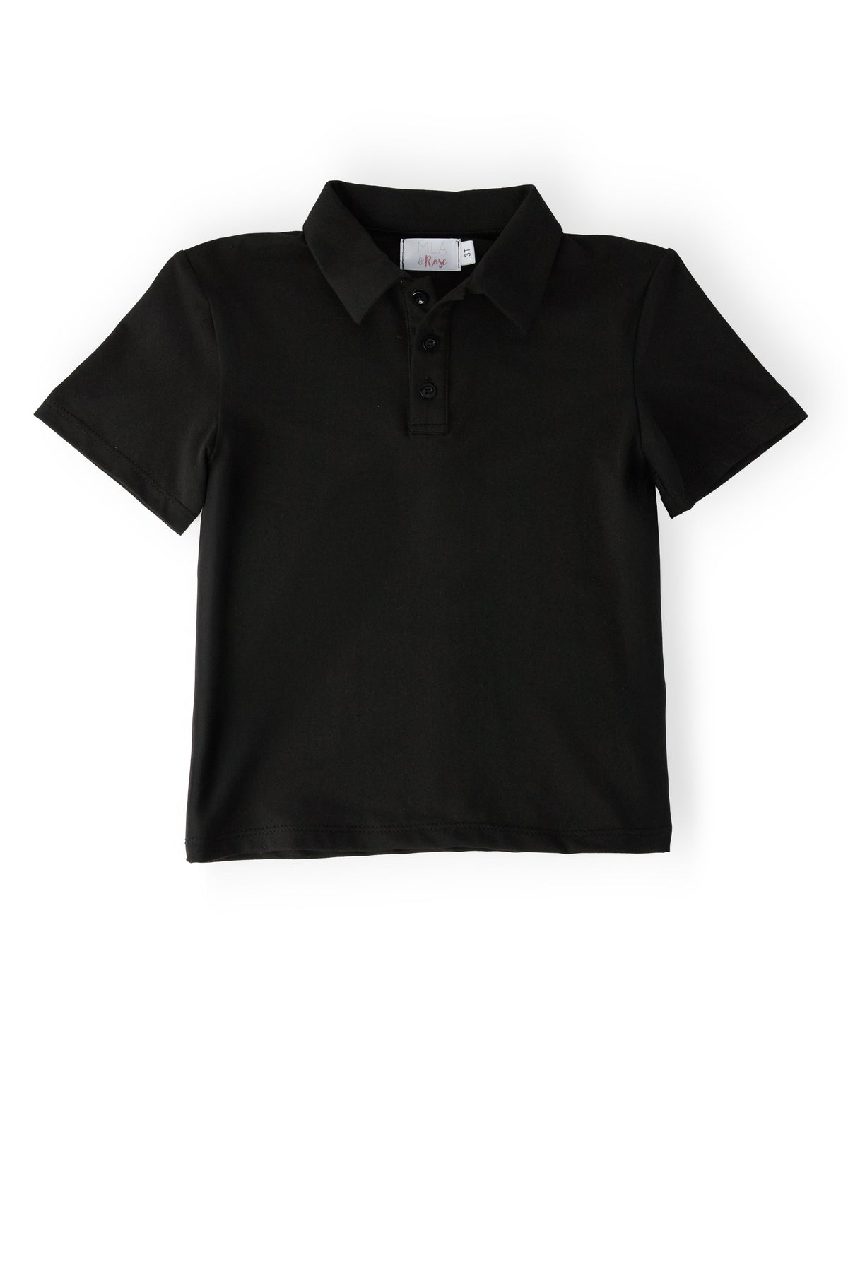 Boys Black S/S Polo - Aaria Tees