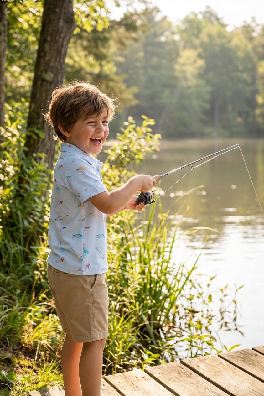 Boys Fish Hook S/S Polo - Aaria Tees Aaria Tees